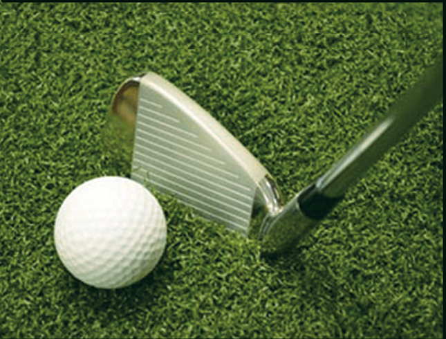 Dura-Star Pro-Action Wood Tee Golf Practice Mats - swing - hit down and through