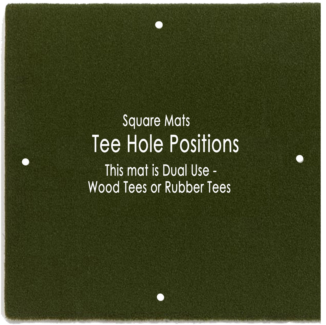 Dura-Star Pro-Action Wood Tee Golf Mat - Square Golf Hitting Mat Tee Hole Positions