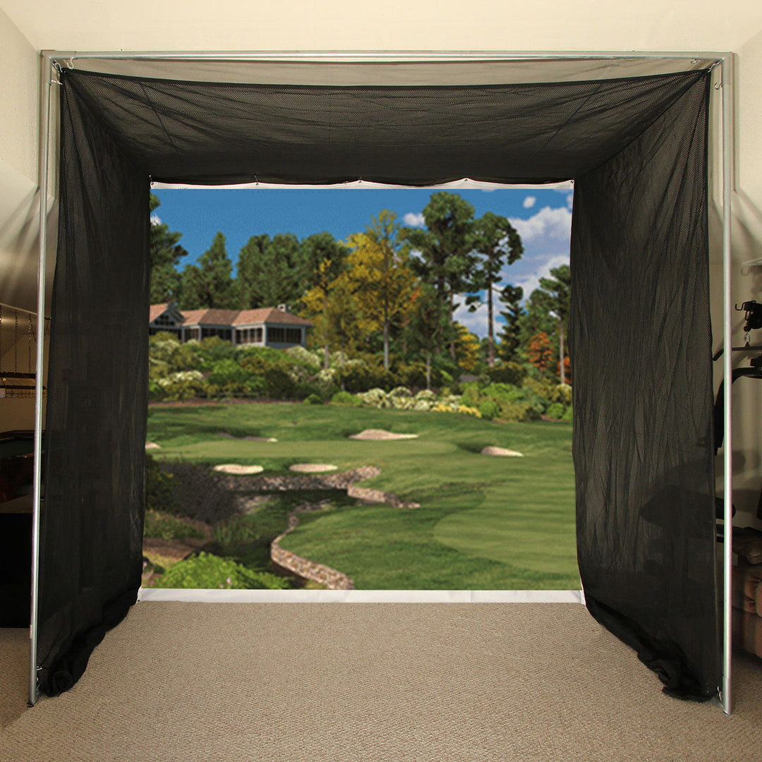 America's Compact Simulator Screen Golf Cage 5' x 10' x 10' Simulator Hitting Bay Golf Nets and Cages