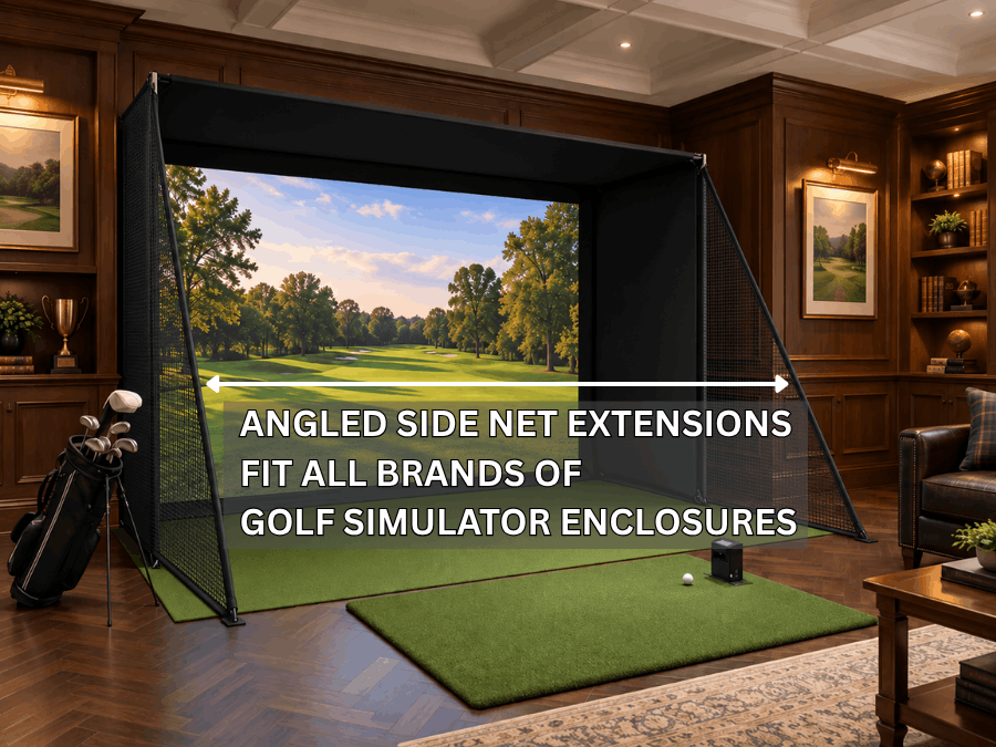 10x16x5 America's Choice Golf Simulator with Angled Side Net Extensoins