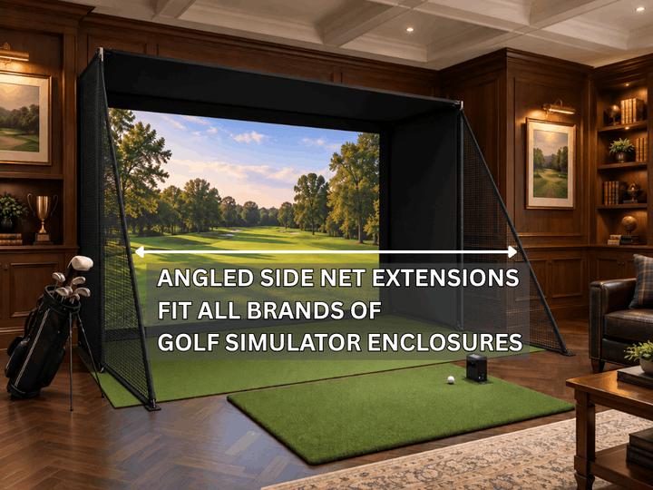10x16x5 America's Choice Golf Simulator with Angled Side Net Extensoins