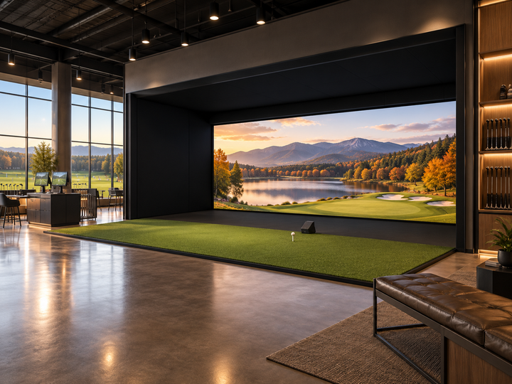 America’s Wall-to-Wall Studio Series Commercial Golf Simulator Enclosure — 10'H x 20'W x 5'D