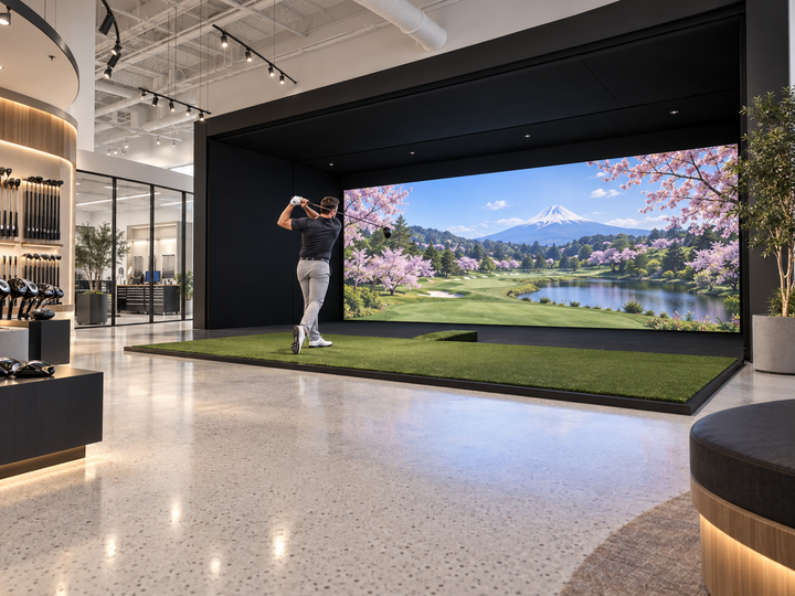 America’s Wall-to-Wall Studio Series Commercial Golf Simulator Enclosure — 10'H x 20'W x 8'D