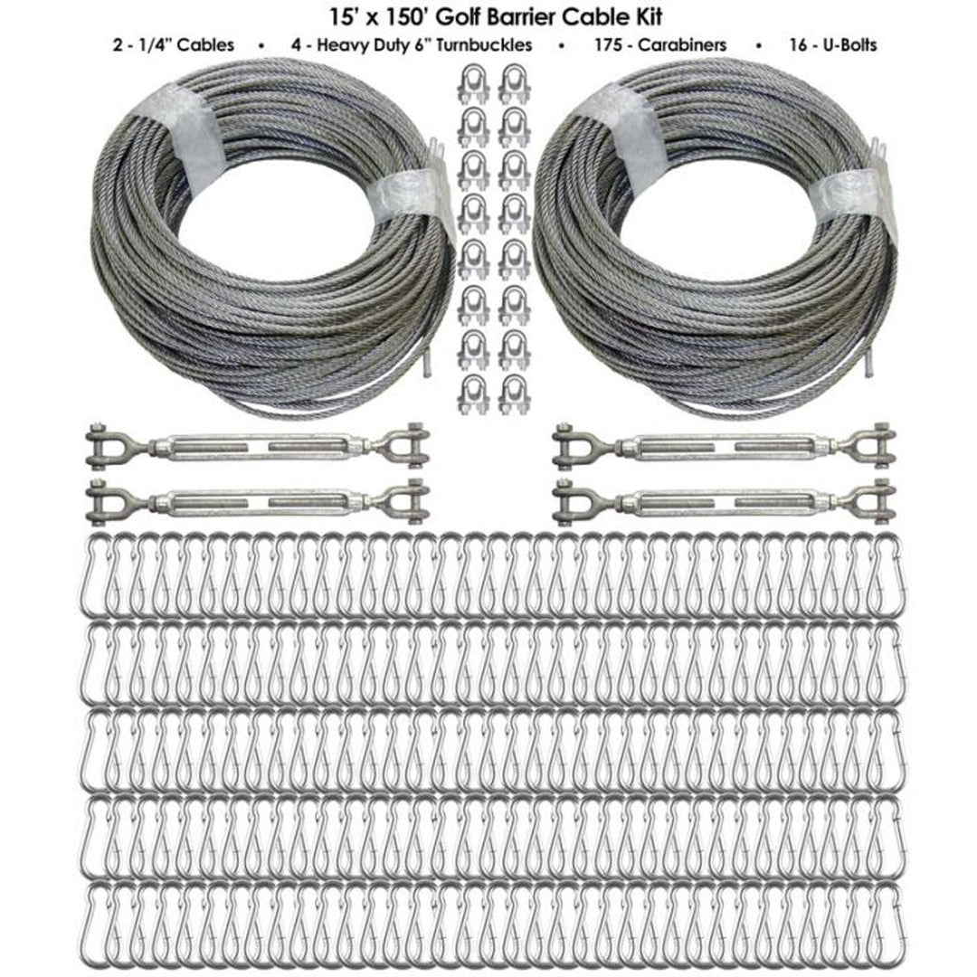 Gorilla Barrier Netting Cable Kits Golf Nets and Cages 15' x 150'