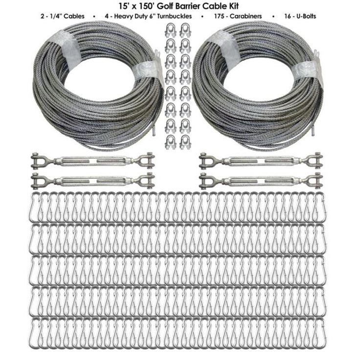 Gorilla Barrier Netting Cable Kits Golf Nets and Cages 15' x 150'