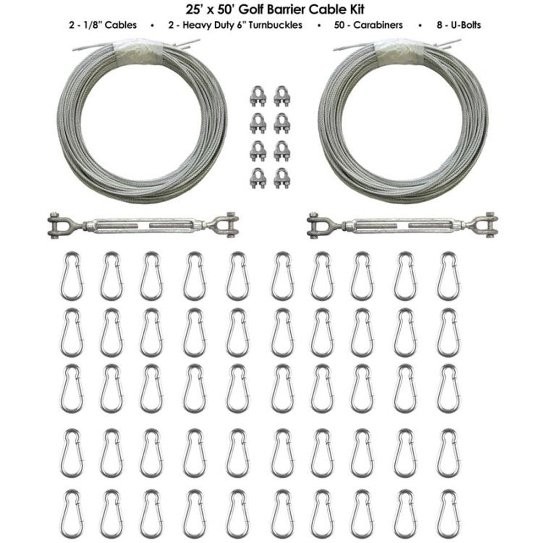 Gorilla Barrier Netting Cable Kits Golf Nets and Cages 25' x 50'