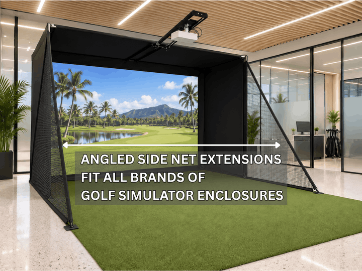 9x12x5 America's Choice Golf Simulator with Angled Side Net Extensoins