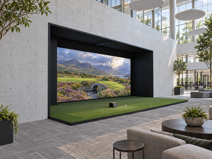 America’s Wall-to-Wall Studio Series Commercial Golf Simulator Enclosure — 9'H x 18'W x 5'D