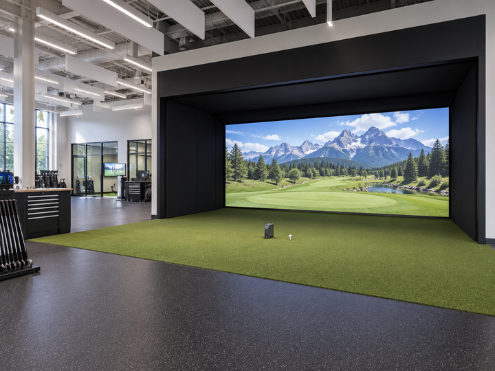 America’s Wall-to-Wall Studio Series Commercial Golf Simulator Enclosure — 9'H x 18'W x 8'D