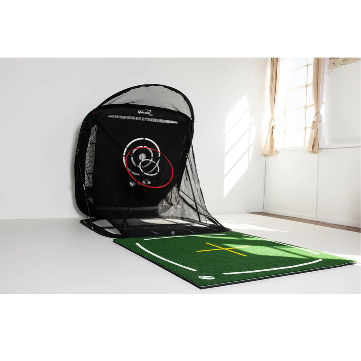 America's Academy Golf Alignment Mat pairs great with a golf practice net