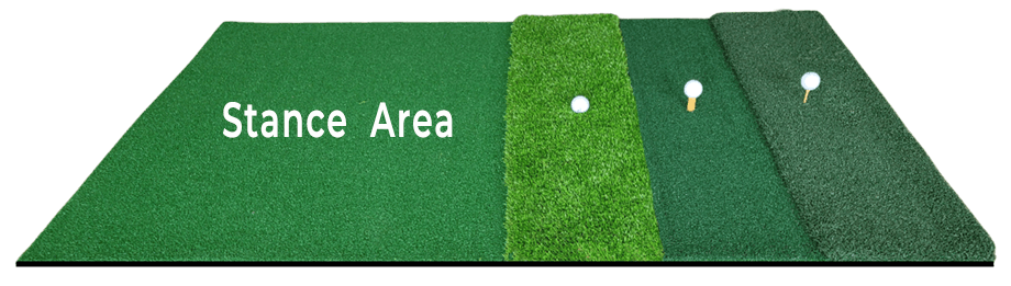 Dura-Star Tri Turf Golf Practice Mat Stance Area
