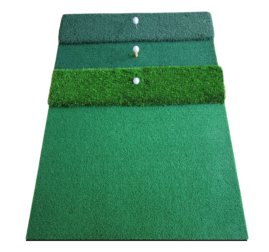 Tri-Turf Golf Practice Mat – Practice Tee, Fairway & Rough Lies at Home