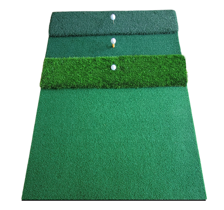 Tri-Turf Golf Practice Mat – Practice Tee, Fairway & Rough Lies at Home