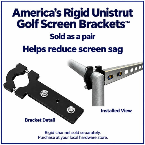 America's Rigid Unistrut Golf Simulator Screen frame brackets sold in a pair