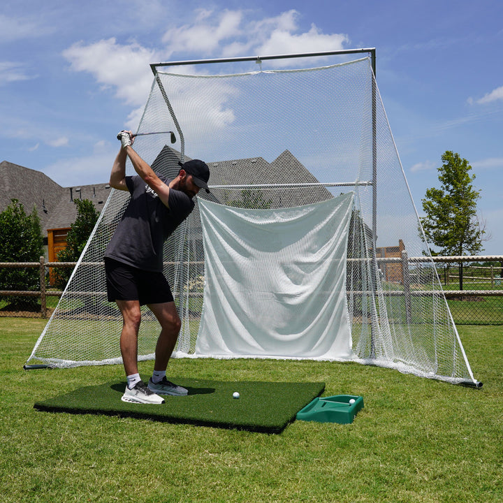 America's Super Swing Master Golf Net and Frame 9'H x 6'W(top) x 12'W(base) x 7'D Golf Nets and Cages