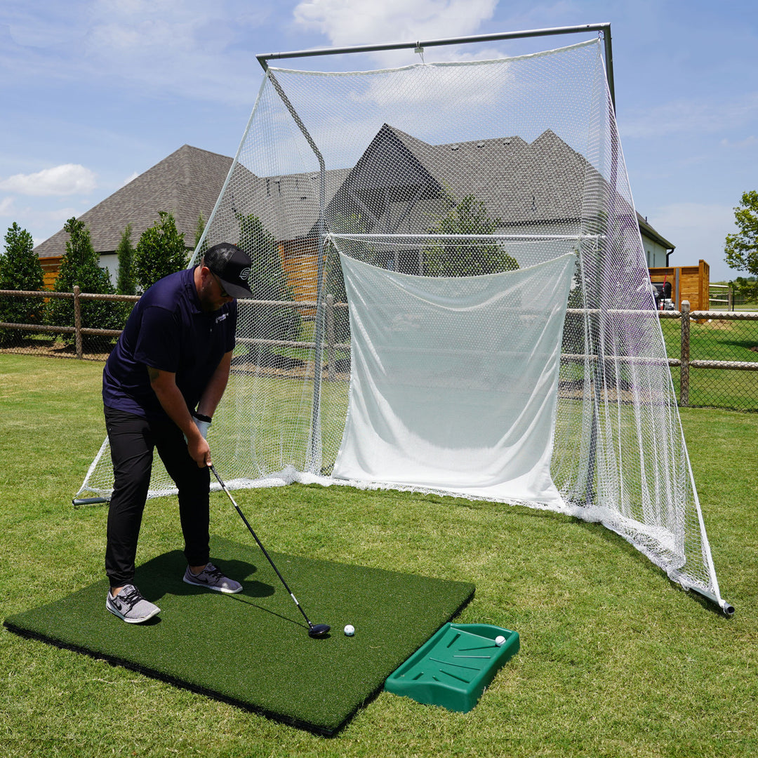 America's Super Swing Master Golf Net and Frame 9'H x 6'W(top) x 12'W(base) x 7'D Golf Nets and Cages