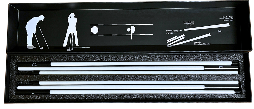 Collapsible Alignment Sticks. Full Swing and Short Game Golf Training Aid