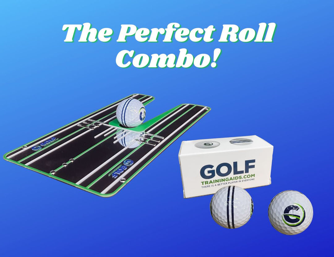 Perfect Roll Combo - Perfect Roll Golf Balls (2-Pack) & Perfect Roll Putting Mirror Putting Aids