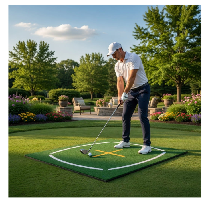 Americas Academy Golf Training Mat – 5x5 Golf Hitting & Alignment Practice Mat