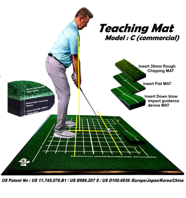 Teaching Mat (Model: C) Full Swing Golf Training Aid Golf Mat