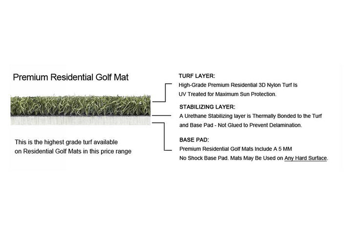 Dura-Star™ Premium Residential Golf Mats Includes Ball Tray & Tees. Golf Mat