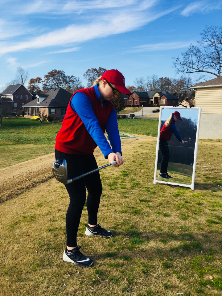 Golf Swing Mirror Training Aid (Swing Reflection Foldable 2x4) Full Swing Aids