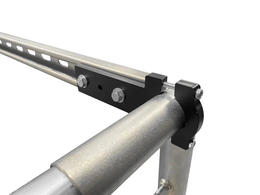 America’s Rigid Unistrut Golf Screen Bracket™ Connectors installed on golf simulator enclosure frame